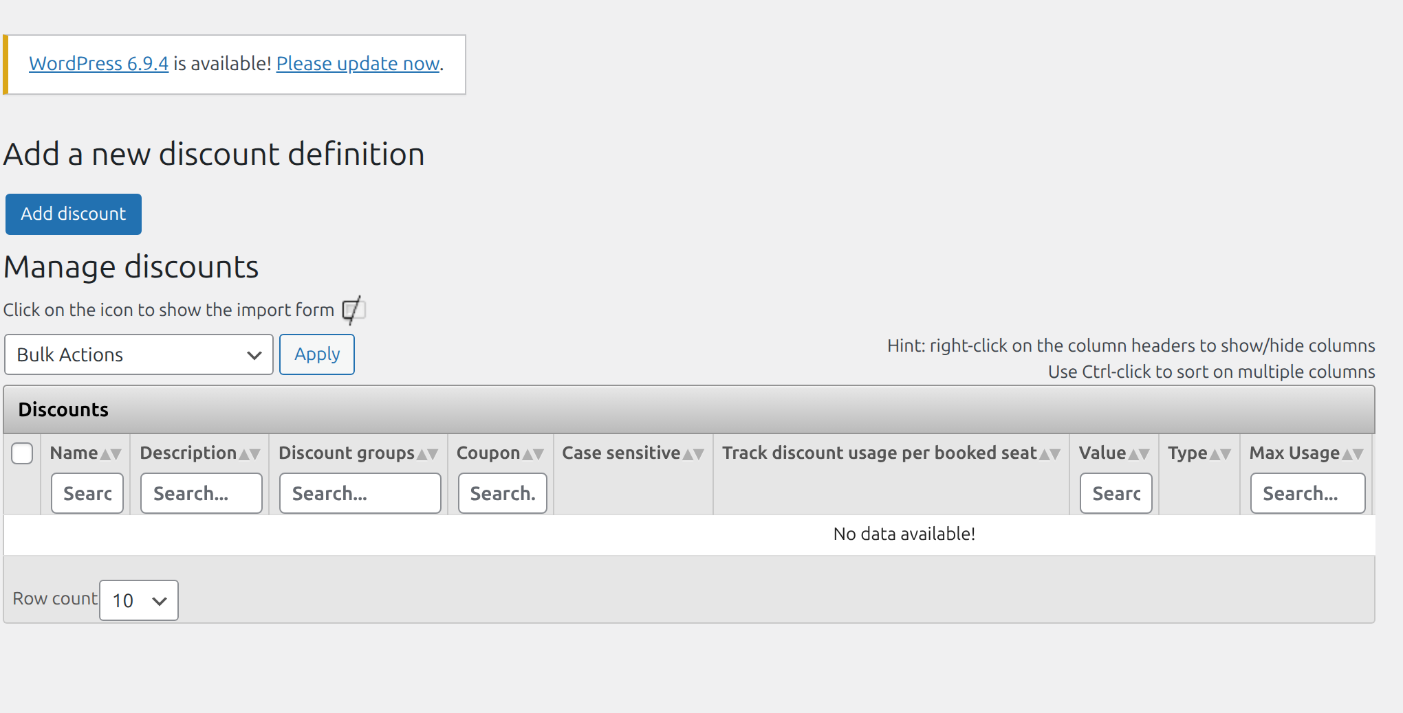 EME Discount management